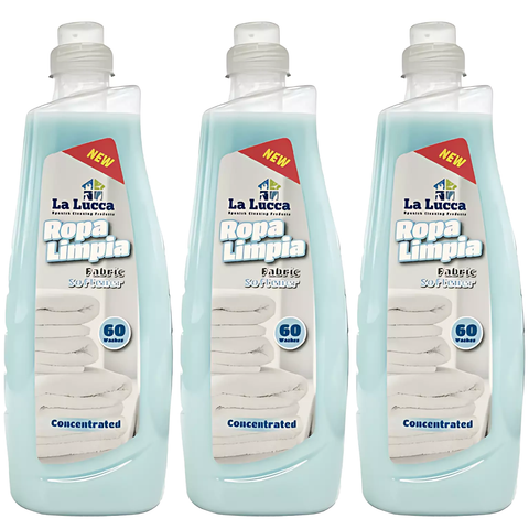 La Lucca Ropa Limpia Floral Clothes Fabric Softener Household Scented Laundry Conditioner Concentrated Liquid Fragrance Spanish Cleaning House Smell Good Long Lasting Scent 60 Wash 1.5L X3
