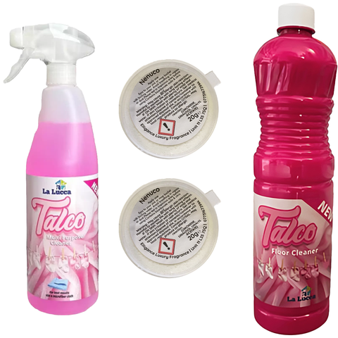 Lalucca Spanish Cleaning Products Talco Bundle Giftset Multisurface Cleaner Spray 750ml Floor Cleaner 1L Sink Fizzer 20g Household Cleaning Essentials All-in-One Cleaning Kit
