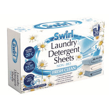 Swirl Non-Bio Fresh Clean 20 Laundry Detergent Sheets | Eco-Friendly, Hypoallergenic, Fragrance-Free | No Plastic, Lightweight & Travel-Friendly | Biodegradable, Powerful Stain Removal