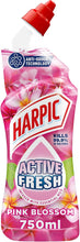 Harpic Active Fresh Cleaning Gel 750ml – Pink Blossom Scent | Toilet Bowl Cleaner | Removes Limescale & Stains | Long-Lasting Freshness | Antibacterial Formula | Fast-Acting & Effective
