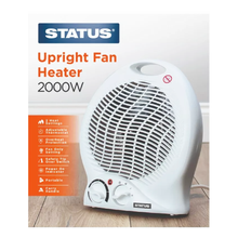 Status Portable Upright Fan Heater 2000W – Dual Heat Settings, Fast & Energy-Efficient Indoor Heating, Adjustable Thermostat, Silent Operation, Overheat Protection – Ideal for Home, Room, Office Use
