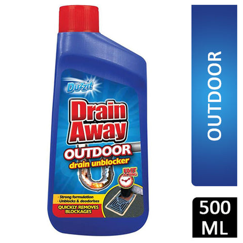 Duzzit Drain Away Outdoor Unblocker 400ml, Outdoor Drain Cleaner, Fast Drain Blockage Remover, Clears Leaves, Dirt, Sludge & Organic Waste, Garden Drain Maintenance Solution