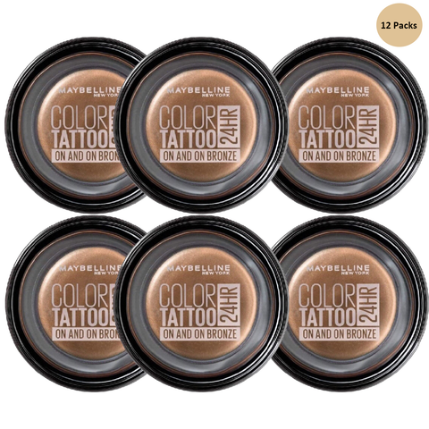 Maybelline Colour Tattoo 24 Hour Cream Gel Eye Shadow On and On Bronze 4g X12
