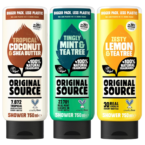 Original Source Giftset Bundle 3 Shower Gel 750ml
