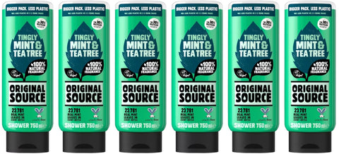 Original Source Tingly Mint & Tea Tree Shower Gel 750ml X6
