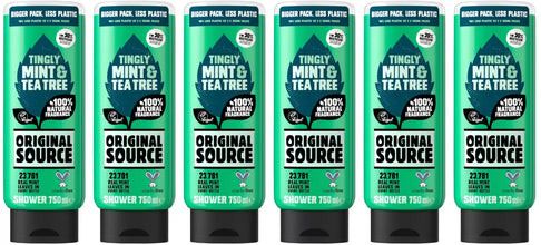 Original Source Tingly Mint & Tea Tree Shower Gel 750ml X6
