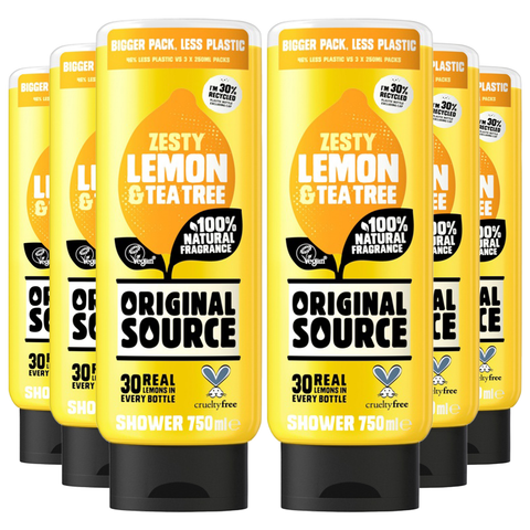 Original Source Zesty Lemon & Tea Tree Shower Gel 750ml X6

