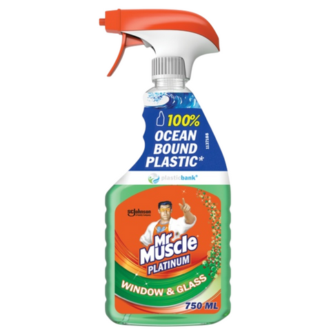 Mr Muscle Platinum Window & Glass Cleaner 750ml Trigger Spray – Streak-Free Shine, Fast-Drying Formula for Sparkling Windows, Mirrors & Glass Surfaces – Multi-Purpose Household Cleaning Solution