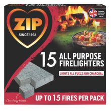 Zip Natural Wood Fire Lighters – High-Performance, Long-Burning Fire Starters for BBQs, Stoves, Burners & Open Fires | Eco-Friendly Firelighters Cubes for Quick Ignition, Reliable & Sustainable