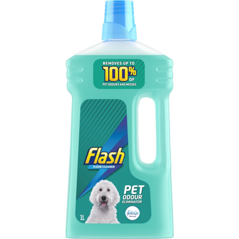 Flash Pet Odour Eliminator Floor Cleaner – Powerful Pet Odour Removal for Homes & Offices | Streak-Free Shine, Safe for All Surfaces | Ideal for Pet Owners – Fresh, Clean Environment | 1L Bottle