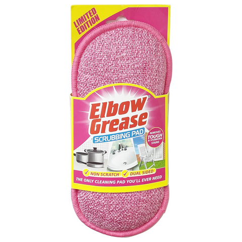 Elbow Grease Dual-Sided Pink Scrubbing Pad – Heavy-Duty Scouring Pad for Tough Stains, Non-Scratch Cleaning Sponge for Pots, Pans, Grills & More CDU