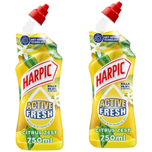 Harpic Active Fresh Cleaning Gel 750ml – Citrus Scent | Powerful Toilet Cleaner | Removes Stains & Limescale | Kills Germs | Fresh & Long-Lasting Fragrance