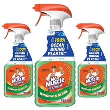 Mr Muscle Platinum Window & Glass Cleaner 750ml Trigger Spray – Streak-Free Shine, Fast-Drying Formula for Sparkling Windows, Mirrors & Glass Surfaces – Multi-Purpose Household Cleaning Solution