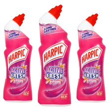 Harpic Active Fresh Cleaning Gel 750ml – Pink Blossom Scent | Toilet Bowl Cleaner | Removes Limescale & Stains | Long-Lasting Freshness | Antibacterial Formula | Fast-Acting & Effective
