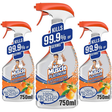 Mr Muscle Platinum Bathroom Cleaner 750ml – Mandarin Scent | Powerful Stain Removal, Limescale & Soap Scum Cleaner | Fresh Citrus Fragrance