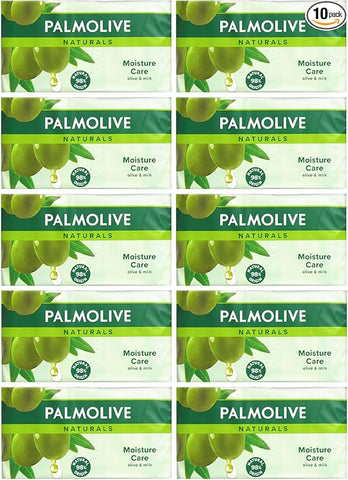 Palmolive Naturals Soap Bar 90g Pack of 10 Moisturizing and Gentle on Skin Enriched with Natural Ingredients Ideal for Daily Use Long Lasting Freshness Suitable for All Skin Types
