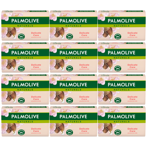 Palmolive Soap Bar Almond 90g Pack of 12 Gentle Cleansing for Soft and Nourished Skin Enriched with Almond Oil Luxurious Soap for Daily Use Perfect for All Skin Types Natural Moisturizing Formula
