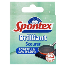 Spontex Brilliant Scourer – Non-Scratch Scouring Pad for Kitchen & Bathroom – Extra Durable, Long-Lasting Cleaning Sponge – Safe for Tiles, Pots, Pans – Heavy-Duty Scrub Pad for Tough Stains