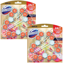 Domestos Power 5 Toilet Cleaner Rim Block – Dahlia Flower & Dragonfruit Aroma | Long-Lasting Freshness | Fights Bad Odours, Limescale & Bacteria | Prevents Build-Up for a Clean, Fragrant Toilet