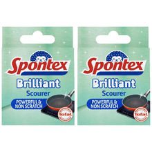 Spontex Brilliant Scourer – Non-Scratch Scouring Pad for Kitchen & Bathroom – Extra Durable, Long-Lasting Cleaning Sponge – Safe for Tiles, Pots, Pans – Heavy-Duty Scrub Pad for Tough Stains