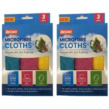 Bruno Microfiber Cleaning Cloths – 3-Pack Super Absorbent Reusable Towels for Kitchen, Glass, Cars & More | Lint-Free, Scratch-Free, Streak-Free Rags for Dust, Dirt & Grease Removal – Ideal for Home & Auto