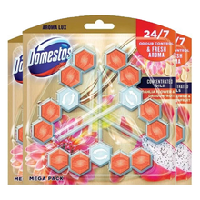 Domestos Power 5 Toilet Cleaner Rim Block – Dahlia Flower & Dragonfruit Aroma | Long-Lasting Freshness | Fights Bad Odours, Limescale & Bacteria | Prevents Build-Up for a Clean, Fragrant Toilet