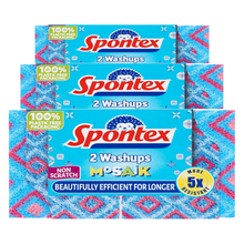Spontex 2 Washups Mosaik Non-Scratch Sponge – Extra Strong & Durable Cleaning Pad for Kitchen, Tiles & Bathroom – Long-Lasting Scrub Sponge for Tough Stains