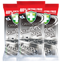 Greenshield Stainless Steel Cleaning Wipes – Heavy-Duty Kitchen Grease Remover, Disinfectant Cleaner for Appliances | 70 Count, Streak-Free, Fast Stain Removal