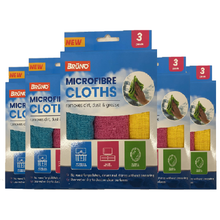 Bruno Microfiber Cleaning Cloths – 3-Pack Super Absorbent Reusable Towels for Kitchen, Glass, Cars & More | Lint-Free, Scratch-Free, Streak-Free Rags for Dust, Dirt & Grease Removal – Ideal for Home & Auto