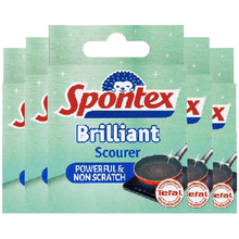 Spontex Brilliant Scourer – Non-Scratch Scouring Pad for Kitchen & Bathroom – Extra Durable, Long-Lasting Cleaning Sponge – Safe for Tiles, Pots, Pans – Heavy-Duty Scrub Pad for Tough Stains