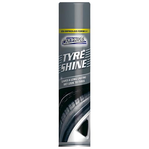 Car Pride Tyre Shine Spray 300ml – Restores & Enhances Tyres, External Trims & Rubber – Quick-Easy Application for a Like-New Shine – Long-Lasting Dressing & Protective Care for Car Wheels