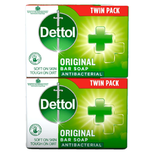 Dettol Original Bar Soap Twin Pack – Gentle Antimicrobial Germ Protection for Daily Hand & Body Wash – Deep Cleansing, Hygiene & Skincare – Promotes Healthy Skin, Family-Friendly Soap for All