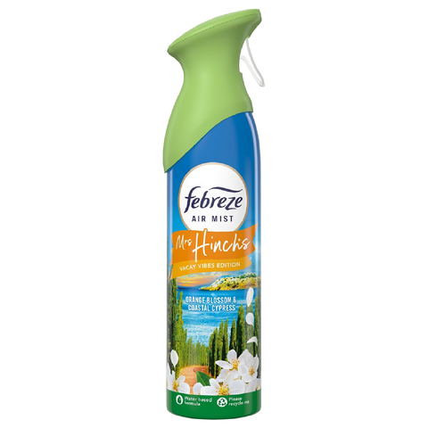 Febreze Air Mist Freshener – Orange Blossom & Coastal Cypress Scent | Long-Lasting Odor Eliminator for Car, Home, Office, Bathroom & Any Room | 185ml Scented Spray | Fresh & Invigorating Fragrance