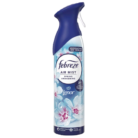 Febreze Air Mist Freshener - Lenor Spring Awakening Scent | Eliminates Odours in Car, Home, Office, Bathroom & Any Room | Long-Lasting Fragrance | 185ml Scented Spray for Household & Workspaces