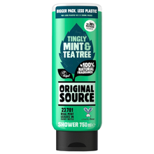 Tingly Mint & Tea Tree Shower Gel 750ml – Refreshing, Vegan Body Wash for Men & Women | Original Source