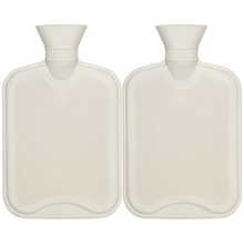 Hearth & Home Hot Water Bottle – Premium 2 Litre High-Quality Rubber Bottle for Full Body Pain Relief – Soft Ribbed Design, Leak-Proof & Comfortable - Cream