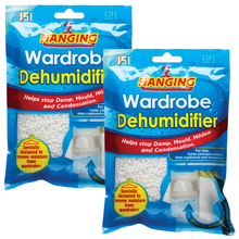 151 Hanging Wardrobe Dehumidifier Bags – 450ml Moisture Absorber for Closets, Cupboards & Drawers – Eliminates Damp, Mould & Mildew – Long-Lasting Moisture Trap for Condensation Control – Freshens & Protects Clothes