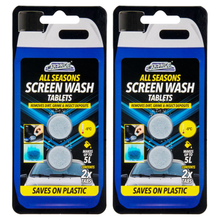 Car Pride All Seasons Screen Wash – 2 Tablets Pack (Makes 40L Total) | Fast-Dissolving Windshield Washer Tablets for Cars & Vehicles | Removes Dirt, Grime, Bugs & Insect Deposits | All-Weather Protection
