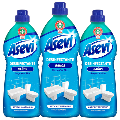 Asevi Powerful Household Disinfectant Banos Household Bathroom Kitchen Any Room House Floor Cleaning Surface Cleaner Liquid Limescale Dirt Remover 1100ml