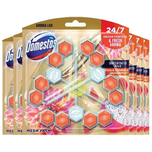 Domestos Power 5 Toilet Cleaner Rim Block – Dahlia Flower & Dragonfruit Aroma | Long-Lasting Freshness | Fights Bad Odours, Limescale & Bacteria | Prevents Build-Up for a Clean, Fragrant Toilet