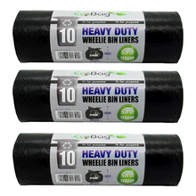 Ecobag 10 Heavy Duty 240L Wheelie Bin Liners – Eco-Friendly, Leak & Tear Resistant Recycling Bags – Super Strong for Kitchen, Garden, Office & Caterers – Black Waste Bags 240 Litre