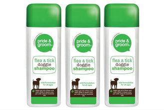 Pride & Groom Flea & Tick Doggie Green Shampoo 300ml X3
