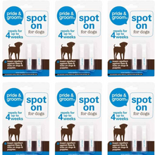 Pride & Groom Spot On For Dogs insects Repellent Up To 4 Weeks Against Fleas & Ticks On Dogs & Puppies Pack Of 2 X6

