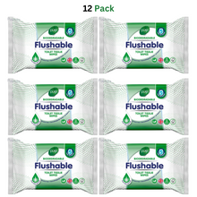 Pure Flushable 40 Toilet Tissue Wipes X12
