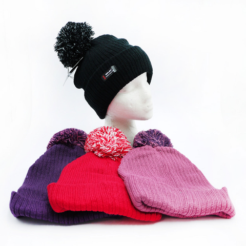Stylish Pom Pom Hats for Ladies Lined & Cozy Winter Beanies in Assorted Colors Perfect for Fashionable Warmth and Seasonal Style for Trendy Accessories
