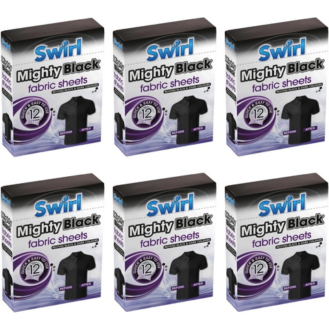 Swirl Mighty Black Fabric 12 Sheets X6

