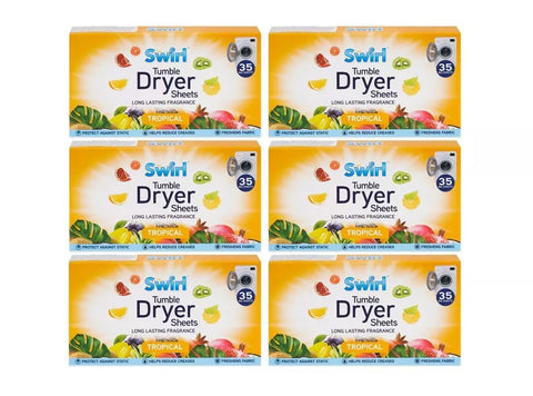 Swirl Tropical Tumble 35 Dryer Sheets X6