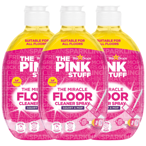 The Pink Stuff Cleaner Direct to Floor Powerful All-Purpose Cleaner for Stains Grease Dirt Perfect for Kitchen Bathroom Enjoy Sparkling Clean Surfaces with This Eco-Friendly Formula 750ml X3
