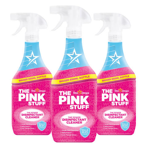 The Pink Stuff Disinfectant Cleaner Powerful All-Purpose Surface Clean Tough on Grease Grime Multipurpose Home Cleaner with Fresh Scent 850ml X3
