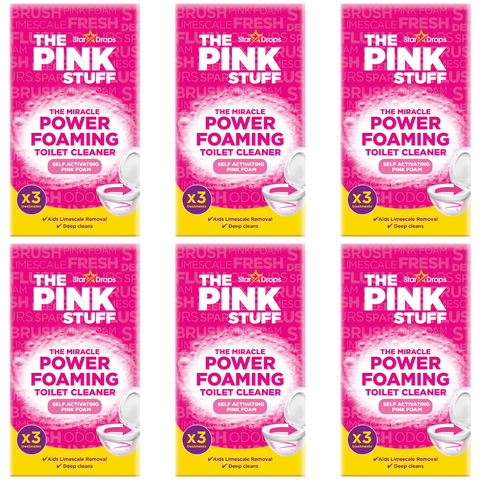 The Pink Stuff Miracle Foaming Toilet Cleaner Powerful Deep Clean Formula Removes Tough Stains Limescale Odors Fresh Scent Easy to Use Action for Sparkling Toilets 3 Packs X6